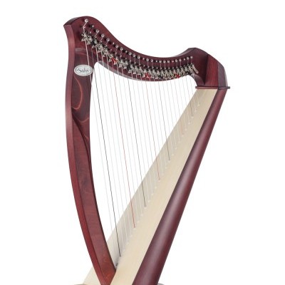 Harpa pequena em madeira com etiqueta 'Sohvi'