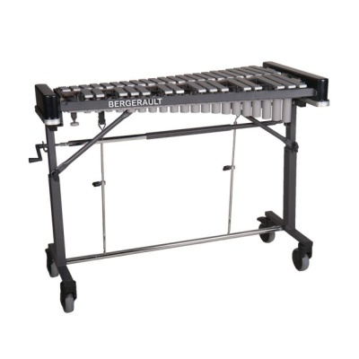 Xilofone metálico BERGERAULT com estrutura preta e rodas