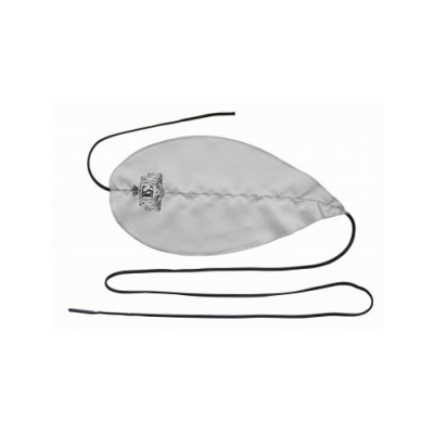 Capa cinza com cordão preto e etiqueta BIZ