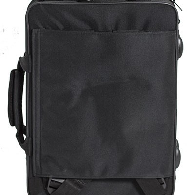 Mala de viagem preta com alças e rodas