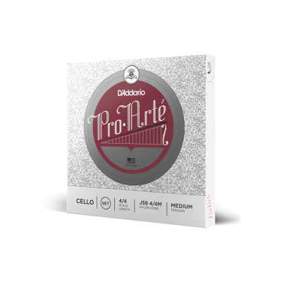 Embalagem de cordas para violoncelo D'Addario Pro-Arté 4/4 nylon core tensão média