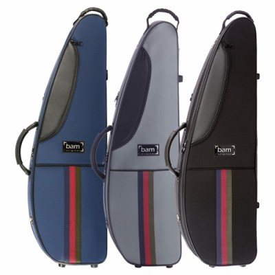 Capas de instrumento musical de três cores com faixa tricolor e fecho zip