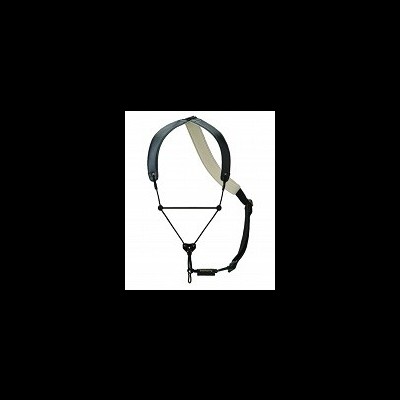 Alça preta e bege para instrumento musical com gancho metálico