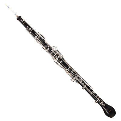 Oboé preto com teclas prateadas