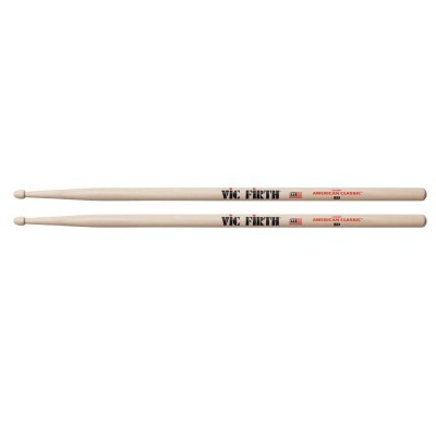 Par de baquetas de bateria Vic Firth American Classic de madeira clara com ponta redonda