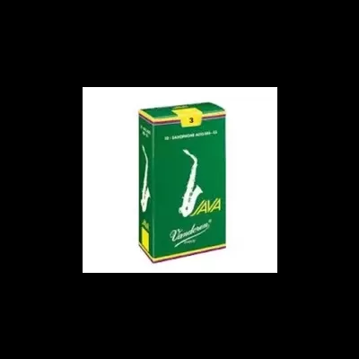 Caixa verde para palhetas Vandoren JAVA, modelo 3, com desenho de saxofone
