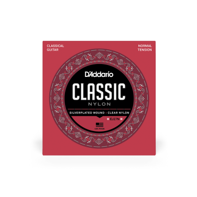 Embalagem vermelha de cordas para guitarra clássica D'Addario Classic Nylon