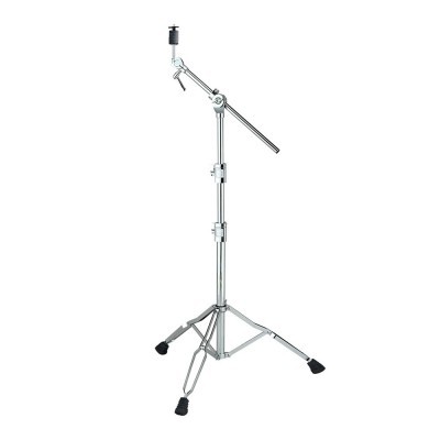 Estante para microfone metálica cromada ajustável com pernas extensíveis
