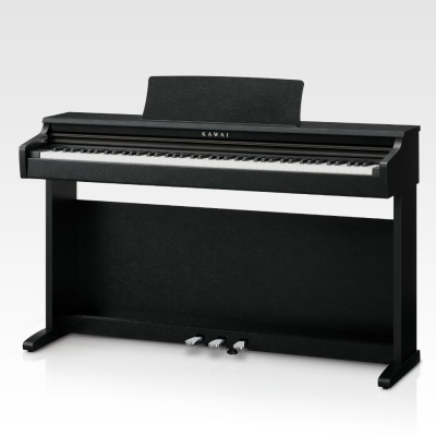 Piano digital preto RAVEL com 88 teclas e três pedais
