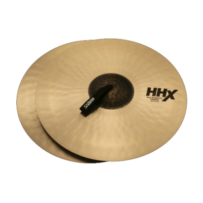Par de pratos de bateria dourados martelados HHX da Sabian
