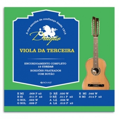 Pacote de cordas para viola da terceira e uma viola com 15 cordas