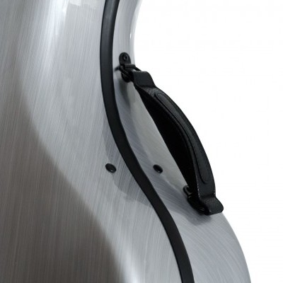 Estojo rígido cinzento para instrumento musical com alça preta acolchoada