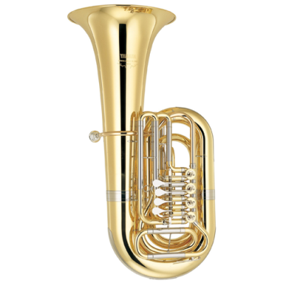 Tuba dourada de metal com acabamento brilhante