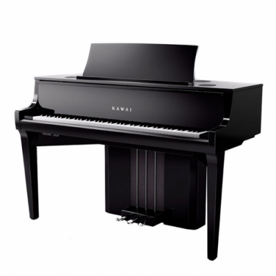 Piano digital preto KAWAI com três pedais