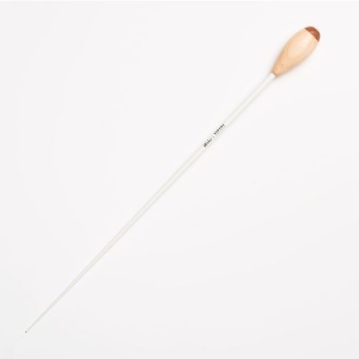 Bastão branco com cabo de madeira clara e ponta castanha clara