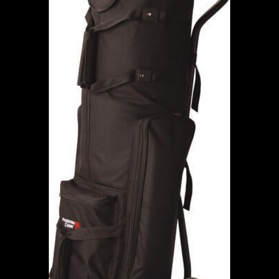 Mala preta de transporte com rodinhas e múltiplos bolsos