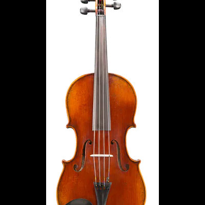 Violino de madeira castanha com quatro cordas