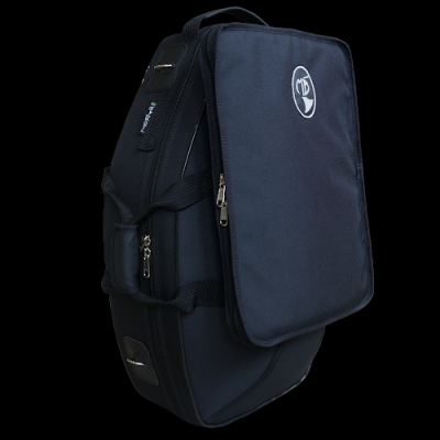 Mala preta de transporte com bolsos e logótipo MB