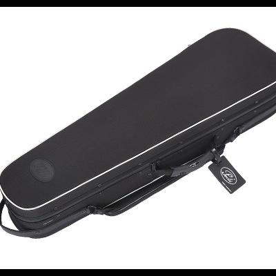 Estojo rígido preto para violino com alça e fechos