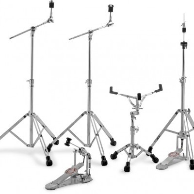 Conjunto de acessórios metálicos para bateria com suportes e pedal