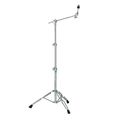 Suporte metálico prateado para instrumentos com base tripla