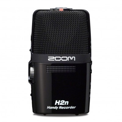 Gravador portátil preto ZOOM H2n Handy Recorder com grelha texturizada na parte superior