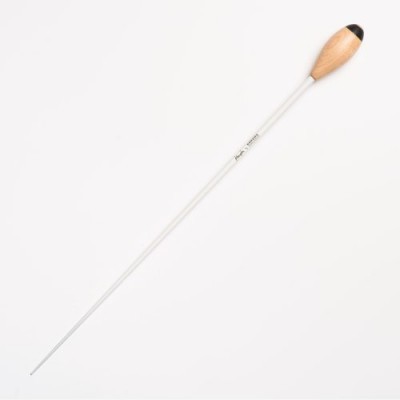 Batuta de maestro com cabo de madeira e haste branca