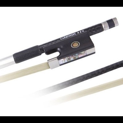 Arco para violino em madeira clara e carbono preto