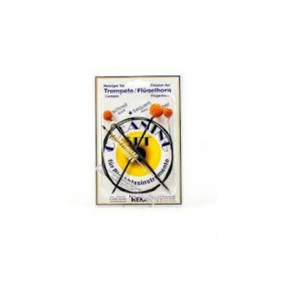 Limpa bocal amarelo para trompete e trompa embalado em cartolina