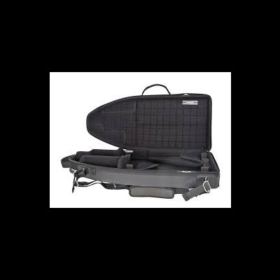 Estojo preto acolchoado aberto para instrumento musical