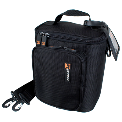 Bolsa de transporte preta com alças e fechos