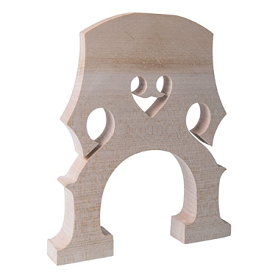 Ponte de violino em madeira clara com recorte em forma de coração