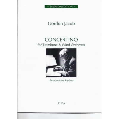 Capa de partitura musical Concertino para trombone e orquestra de sopros