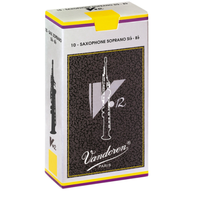 Embalagem branca com palhetas para saxofone soprano Vandoren V12