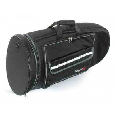 Mala preta para instrumento musical com bolso frontal e alça acolchoada