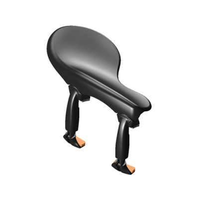 Banco de bicicleta preto com suportes de fixação