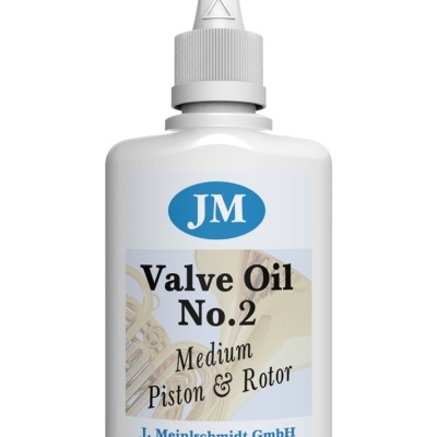 Frasco branco de óleo para válvulas JM Valve Oil No.2 com tampa aplicadora