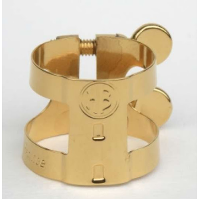 Abraçadeira dourada para instrumento musical de sopro