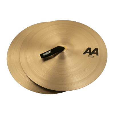 Par de pratos de bateria dourados Sabian AA com suporte preto