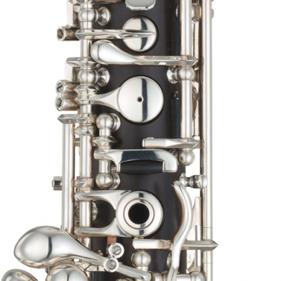 Clarinete preto Yamaha Custom com chaves prateadas