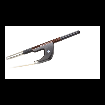 Arco de violino com madeira e acabamento preto e prateado