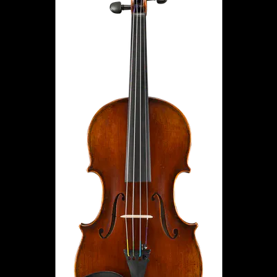 Violino de madeira castanha com detalhes pretos