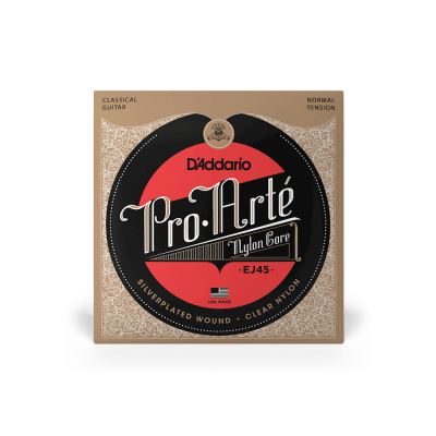 Embalagem de cordas para guitarra clássica D'Addario Pro-Arté Nylon Core EJ45