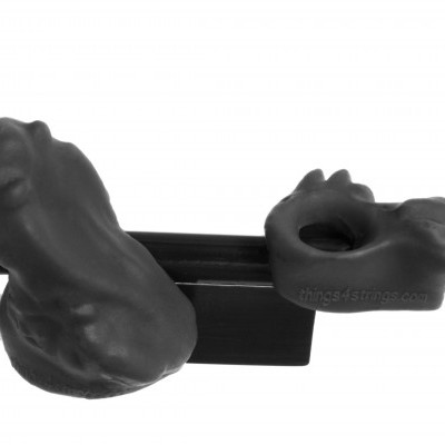 Par de grampos de cabelo pretos com design frontal de pé em preto fosco