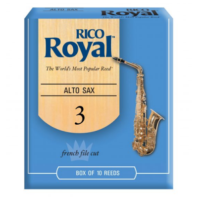 Embalagem azul de palhetas para saxofone alto RICO Royal número 3