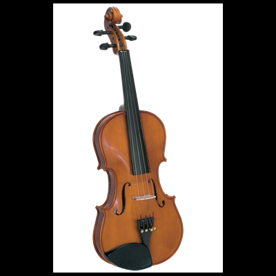 Violino em madeira laranja castanho com partes pretas