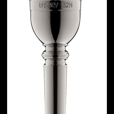 Bocal de metal prateado para instrumento com texto LASKY 32H