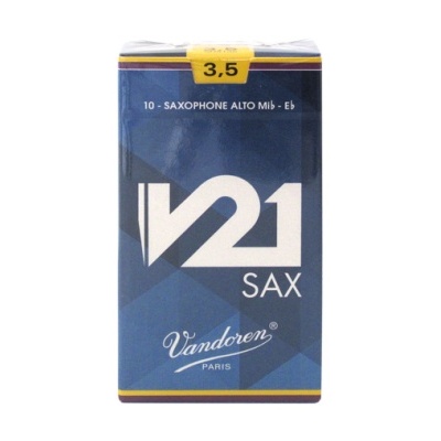 Embalagem azul com palhetas Vandoren para saxofone alto Mi bemol