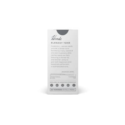 Embalagem branca de cordas para instrumento Hemke Elegant Tone com texto descritivo e indicações técnicas