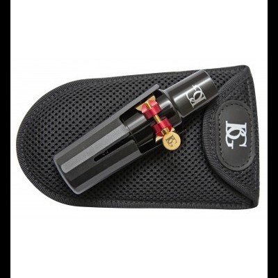 Boquilha de saxofone preta com capa preta texturizada